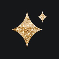 Sparkling stars vector icon with glitter texture on black background