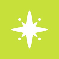 Stars vector sparkling icon in simple style on green background