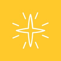 Sparkling stars vector icon in simple style on yellow background