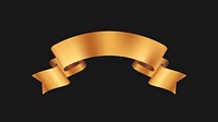 Ribbon banner vector art, gold realistic label design