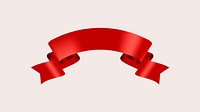 Ribbon banner vector art, red realistic label design