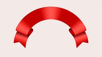 Ribbon banner psd image, red label graphic element