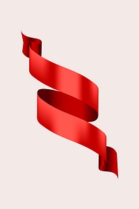 Ribbon banner vector art, red realistic label design