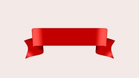Ribbon banner vector art, red realistic label design
