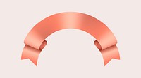 Ribbon banner vector art, rose gold realistic label design