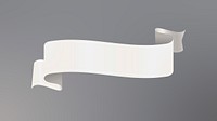 Ribbon vector image, white banner graphic element