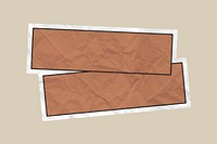 Badge sticker vector brown label illustration in wrinkled paper texture