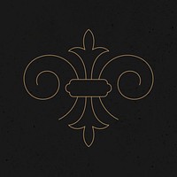 Gold Fleur des lis vector vintage style