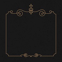 Decorative border vector with gold ornament