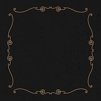 Decorative border vector with gold ornament