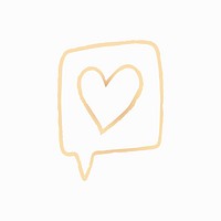 Love message element vector in doodle style