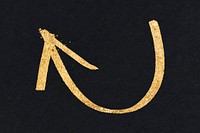 Doodle highlight left arrow vector in gold tone