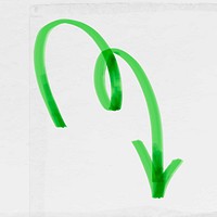 Doodle highlight spiral arrow vector in green tone