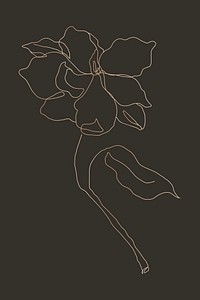 Flower tattoo monoline art design vector