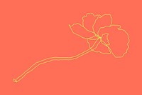 Flower monoline art vector on red background