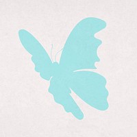 Blue butterfly sticker, aesthetic vector flat design