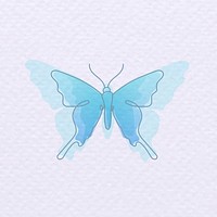 Beautiful butterfly logo element, blue vector creative animal illustration