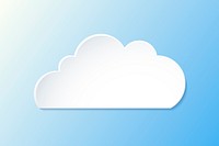 3D cloud element, cute weather clipart vector on gradient blue background