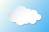 3D cloud element, cute weather clipart vector on gradient blue background