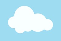 Paper cut cloud sticker, cute weather clipart vector on light blue background