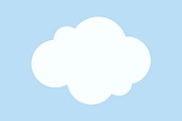 Paper cut cloud sticker, cute weather clipart vector on pastel blue background