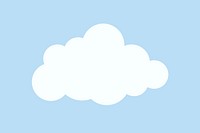 Paper cut cloud sticker, cute weather clipart vector on pastel blue background