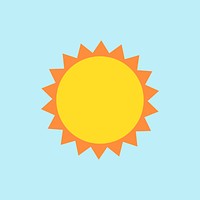 Sun element, cute weather clipart vector on light blue background