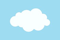 Paper cut cloud sticker, cute weather clipart vector on light blue background