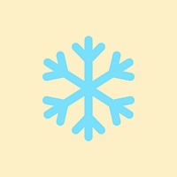 Paper snowflake element, cute weather clipart vector on yellow background