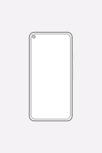 White mobile phone outline, digital device vector illustration