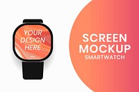 Smartwatch screen mockup, health tracker device vector illustration