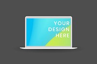 Laptop screen mockup, digital device vector illustration