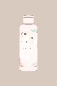 Cosmetic bottle mockup vector, beauty product packaging illustration