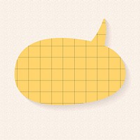 Announcement speech bubble vector design, grid paper pattern style