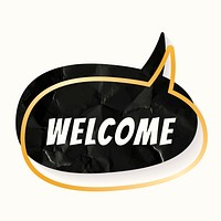 Welcome speech bubble template vector