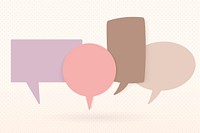 Cute speech bubble vector image, pastel flat design