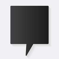 Announcement speech bubble vector icon, black flat design