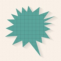 Explosion speech bubble vector design, grid paper pattern style