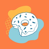 Donut cafe design element funky illustration vector