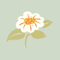 White flower, spring clipart vector illustration