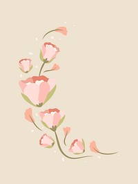 Pink flower, spring clipart vector illustration