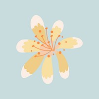 Yellow flower, spring clipart vector illustration