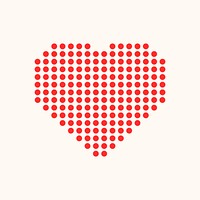 Heart icon, red polka dot design vector