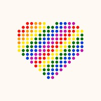 LGBT rainbow heart, colorful icon vector