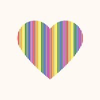 LGBT rainbow heart, colorful icon vector