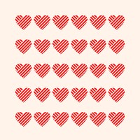 Cute heart illustrator brush, love pattern vector add-on set