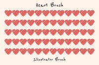 Cute heart illustrator brush, love pattern vector add-on set