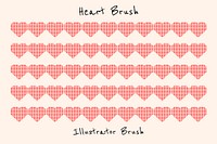 Dotted hear illustrator brush, love pattern vector add-on set