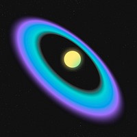 Holographic saturn sticker, aesthetic planet, galaxy art vector