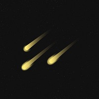 Comet galaxy sticker, gold astronomy aesthetic clipart vector
